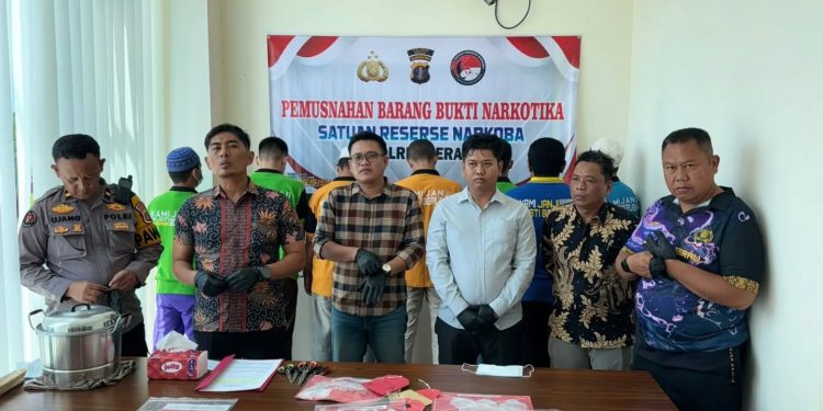 Penghancuran 851 Gram Sabu oleh Polres Berau dari 7 Kasus Pengungkapan