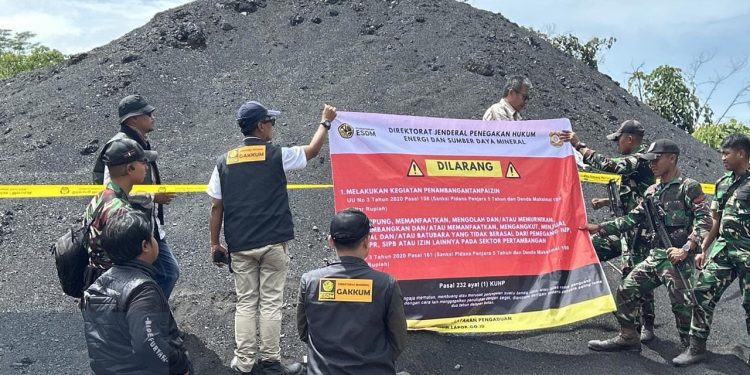 Gakkum ESDM Segel 70000 Ton Batubara Ilegal di Kukar dan Akan Dilelang